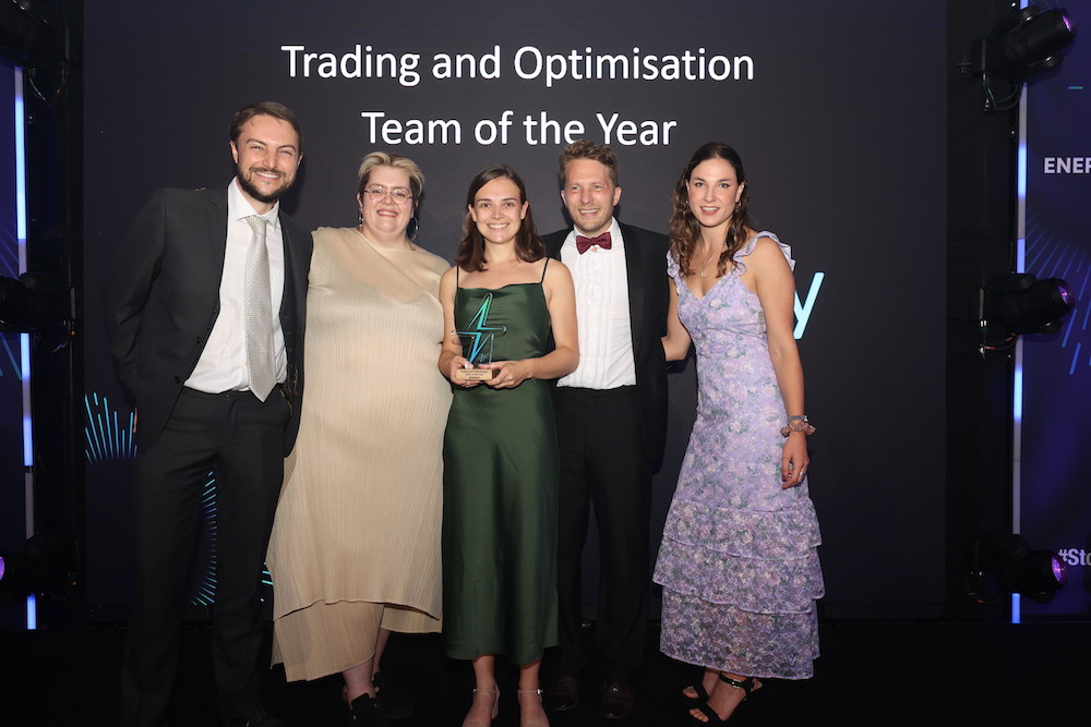 Habitat Energy team collecting Trading & Optimisation Team of the Year Award